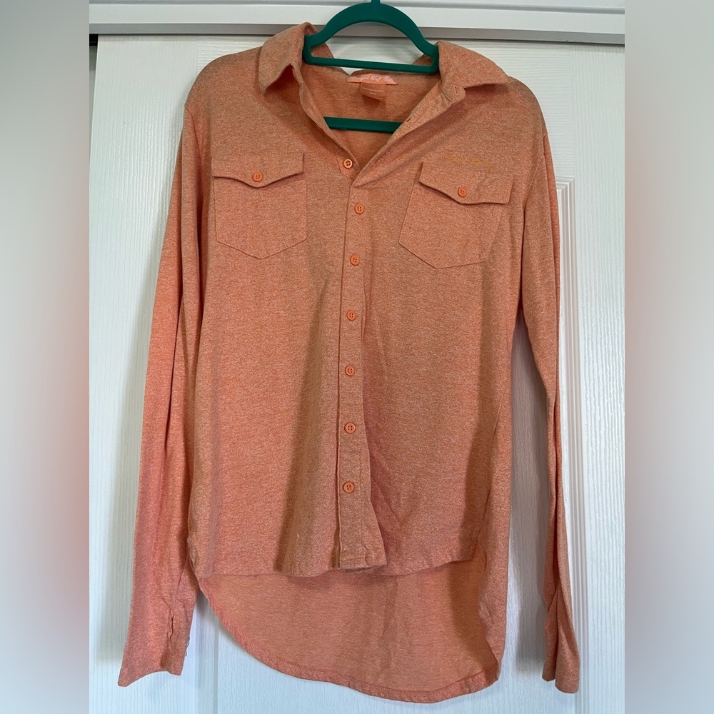 Orange Cowgirl tuff co, half button up